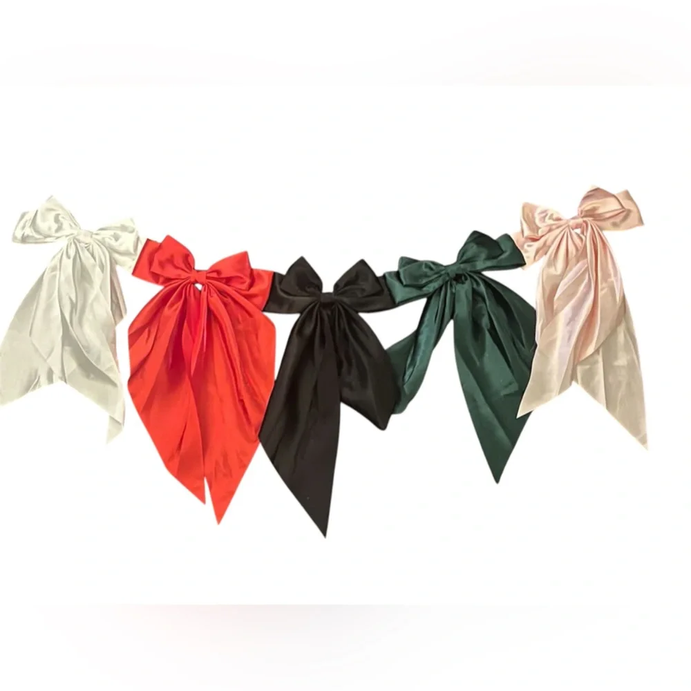 Christmas Holiday Bow Garland - 7 Bows Long 48 inches